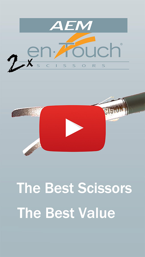 Click to open the video for the AEM enTouch® Reposable 2x Scissors.